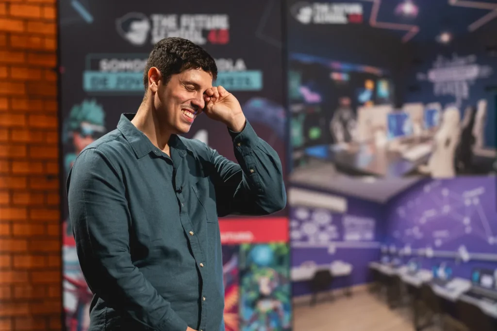 João Aleixo durante a participação no Shark Tank Brasil
