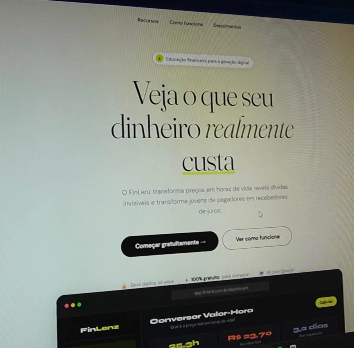 Protótipo de interface de aplicativo criado por aluno